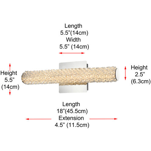 Bowen 1 Light 18 inch Chrome Wall Sconce Wall Light