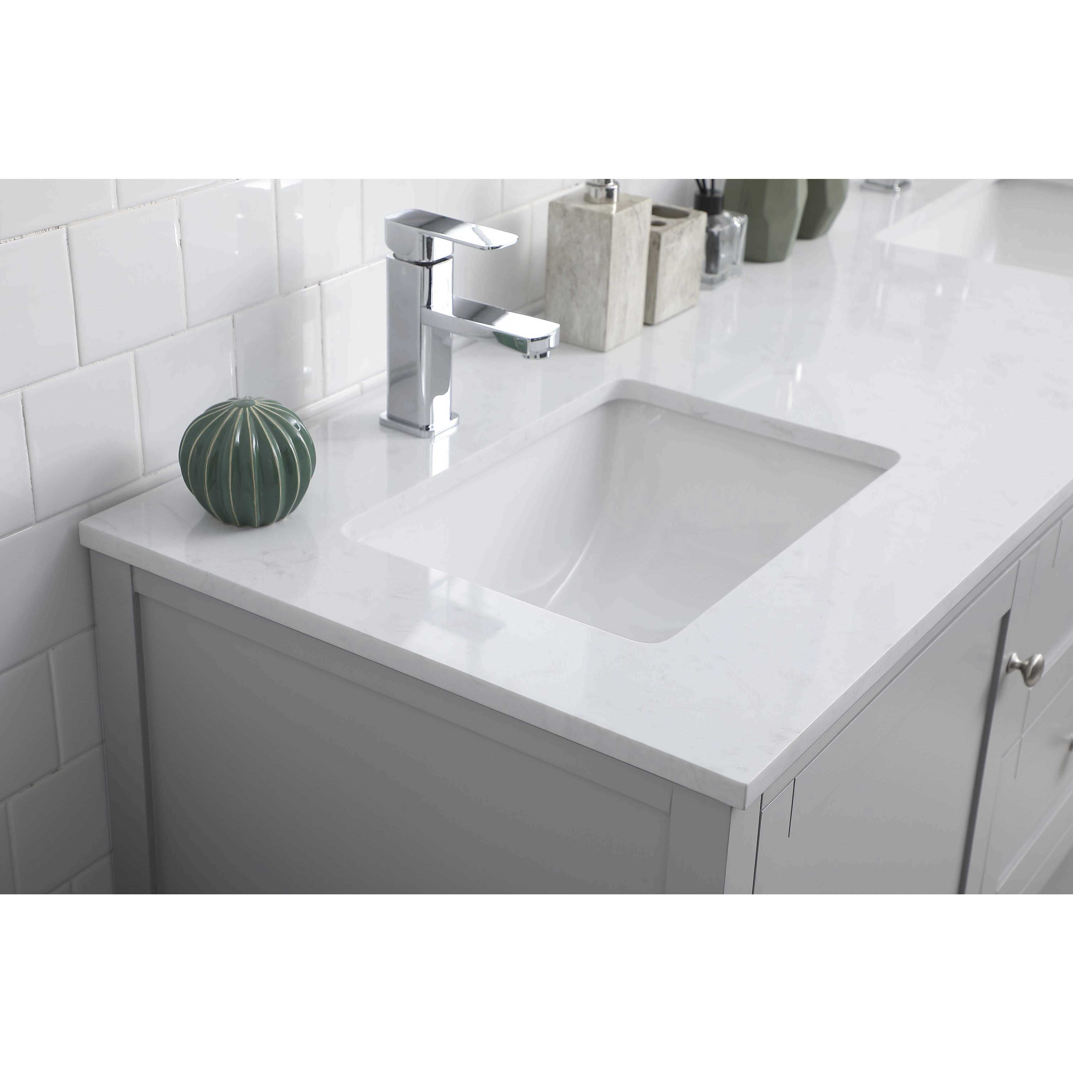 Heath 60 X 21.5 X 35 inch Grey Vanity Sink Set