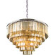 Sydney 33 Light 44 inch Polished Nickel Pendant Ceiling Light in Golden Teak, Urban Classic
