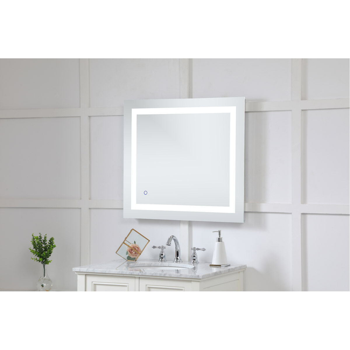 Helios 30 X 27 inch Silver Lighted Wall Mirror