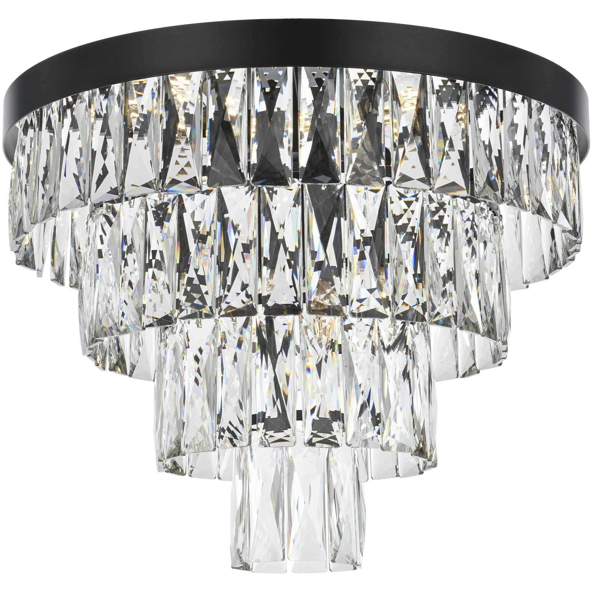 Josephine 6 Light 18 inch Black Flush Mount Ceiling Light