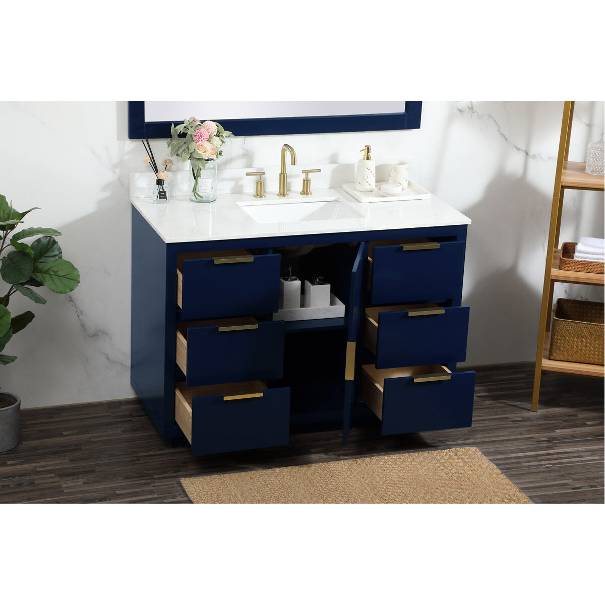 Blake 48 X 22 X 34 inch Blue Vanity Sink Set