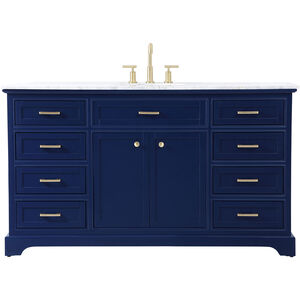 Americana 60 X 22 X 35 inch Blue Vanity Sink Set