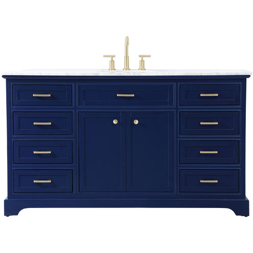 Americana 60 X 22 X 35 inch Blue Vanity Sink Set