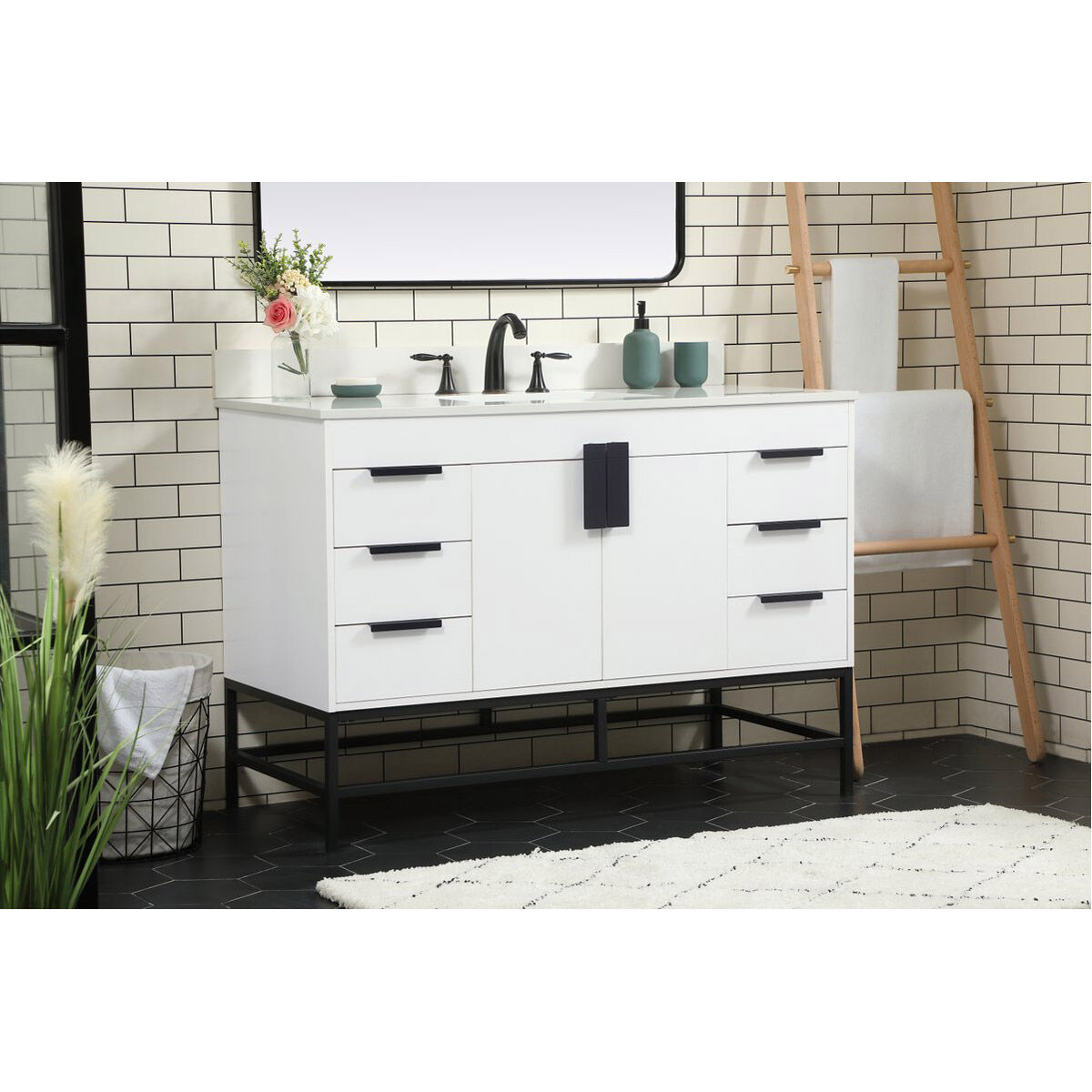 Eugene 48 X 22 X 34 inch White Vanity Sink Set