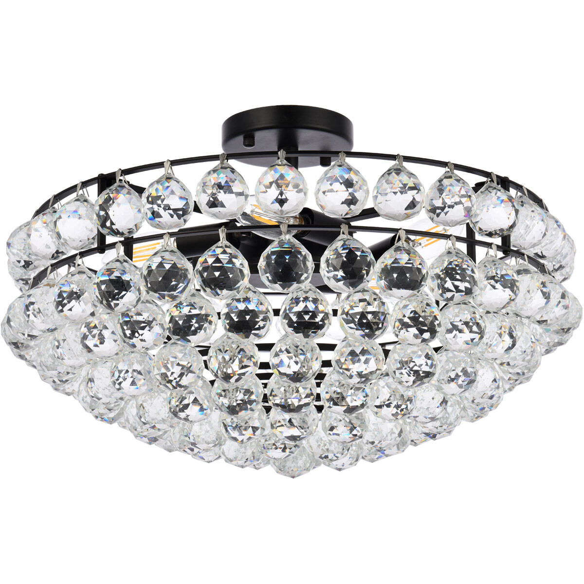 Savannah 5 Light 20 inch Black Flush Mount Ceiling Light