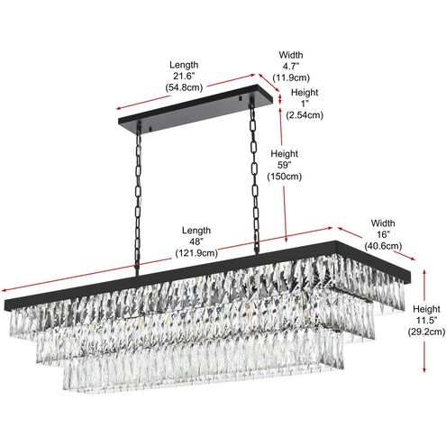 Josephine 17 Light 16 inch Black Chandelier Ceiling Light