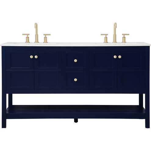 Theo 60 X 22 X 34 inch Blue Vanity Sink Set