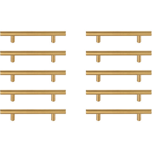 Quinn Brass Hardware Drawer Pull, Set of 10