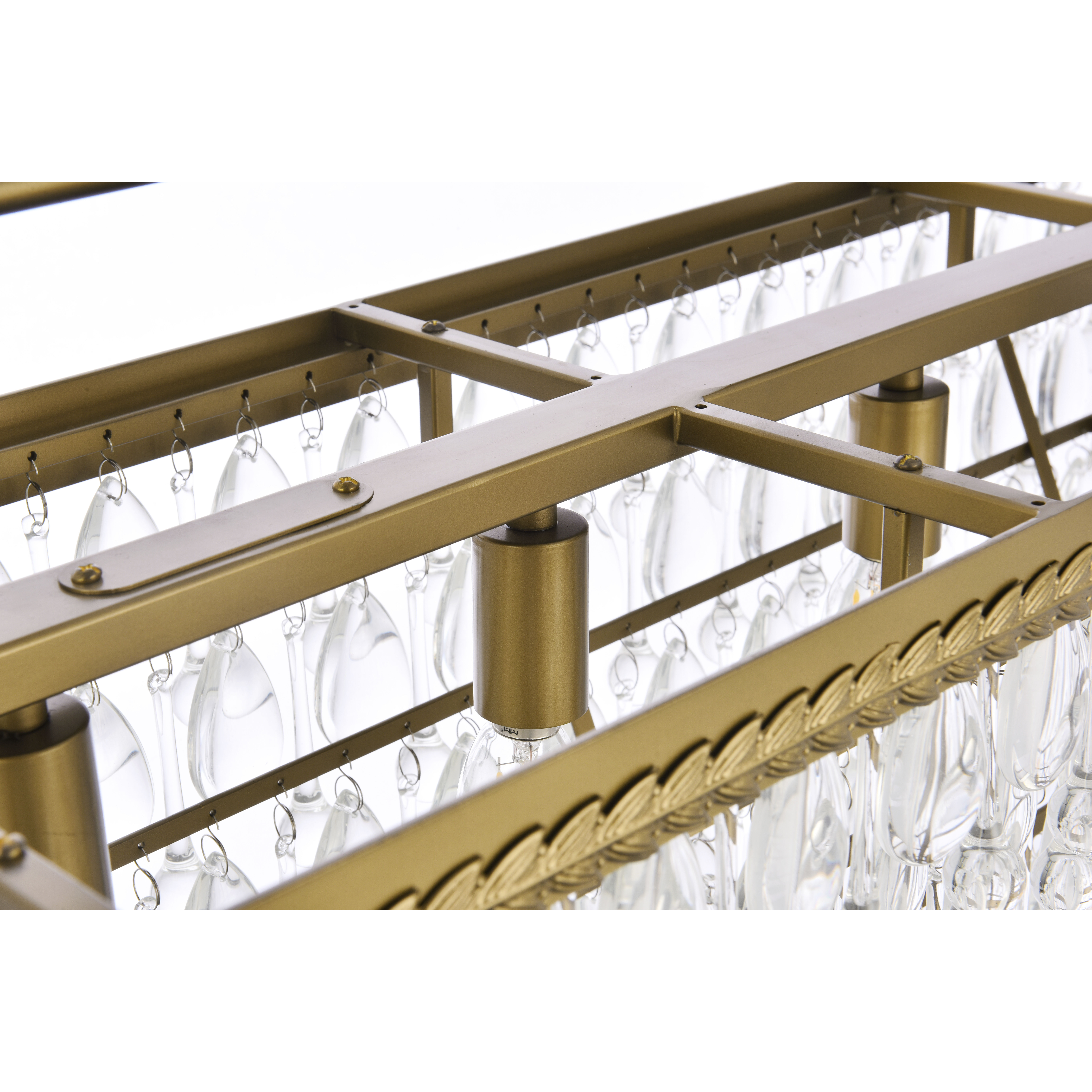 Nordic 6 Light 40 inch Brass Linear Pendant Ceiling Light