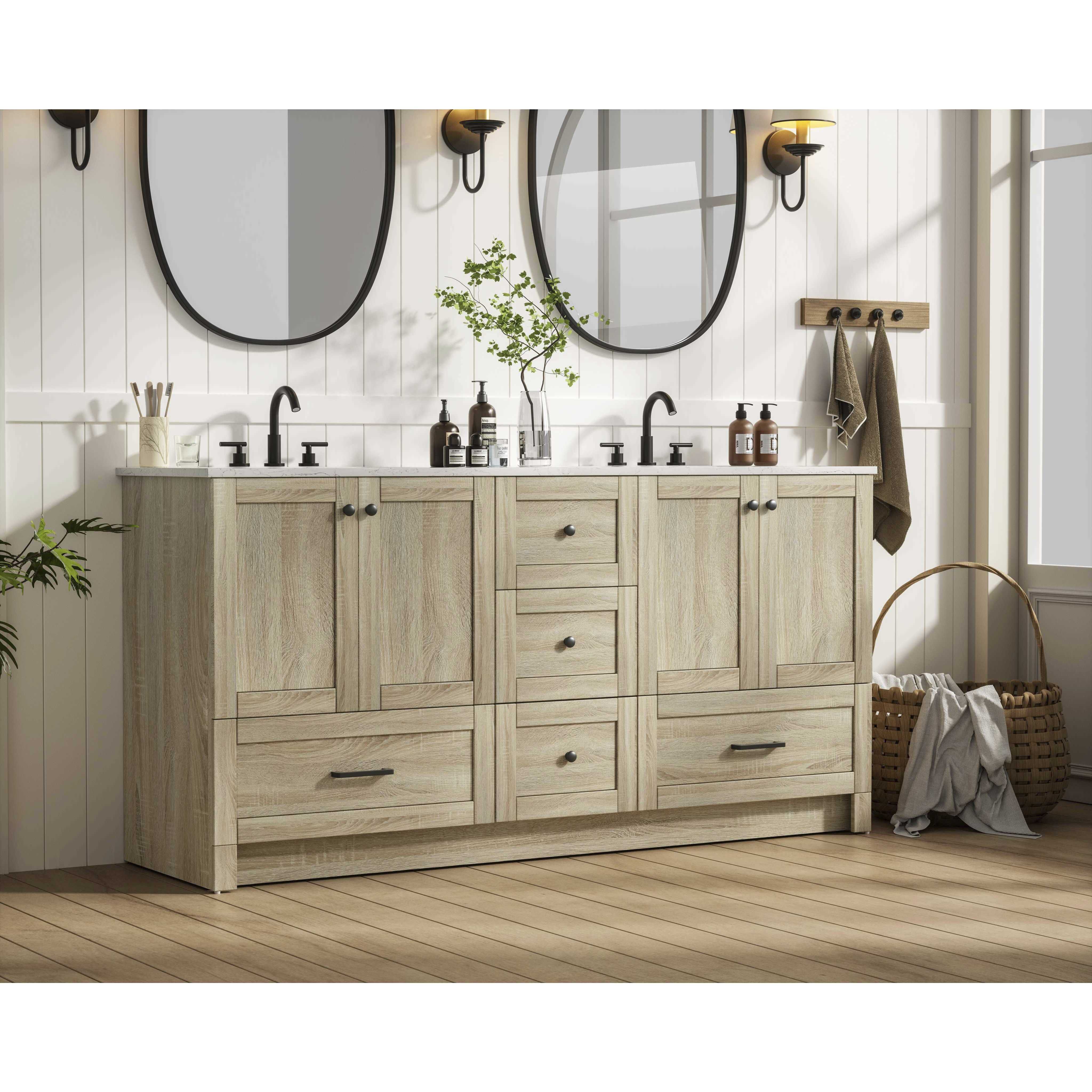 Soma 66 X 34 inch Mango Wood Bathroom Vanity Cabinet