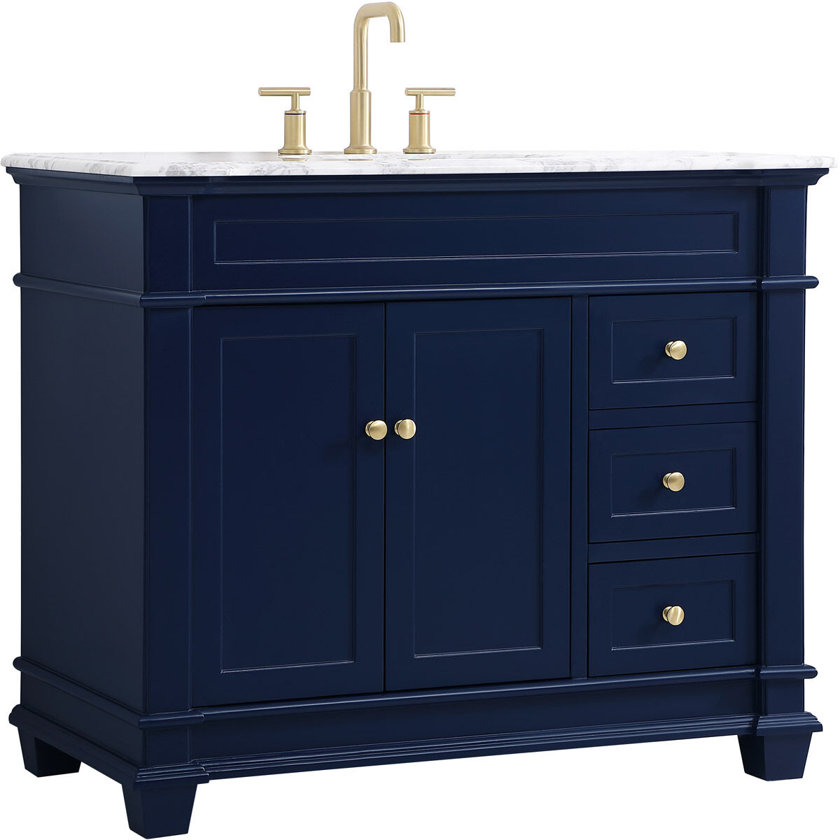 Wesley 42 X 21.5 X 35 inch Blue Vanity Sink Set