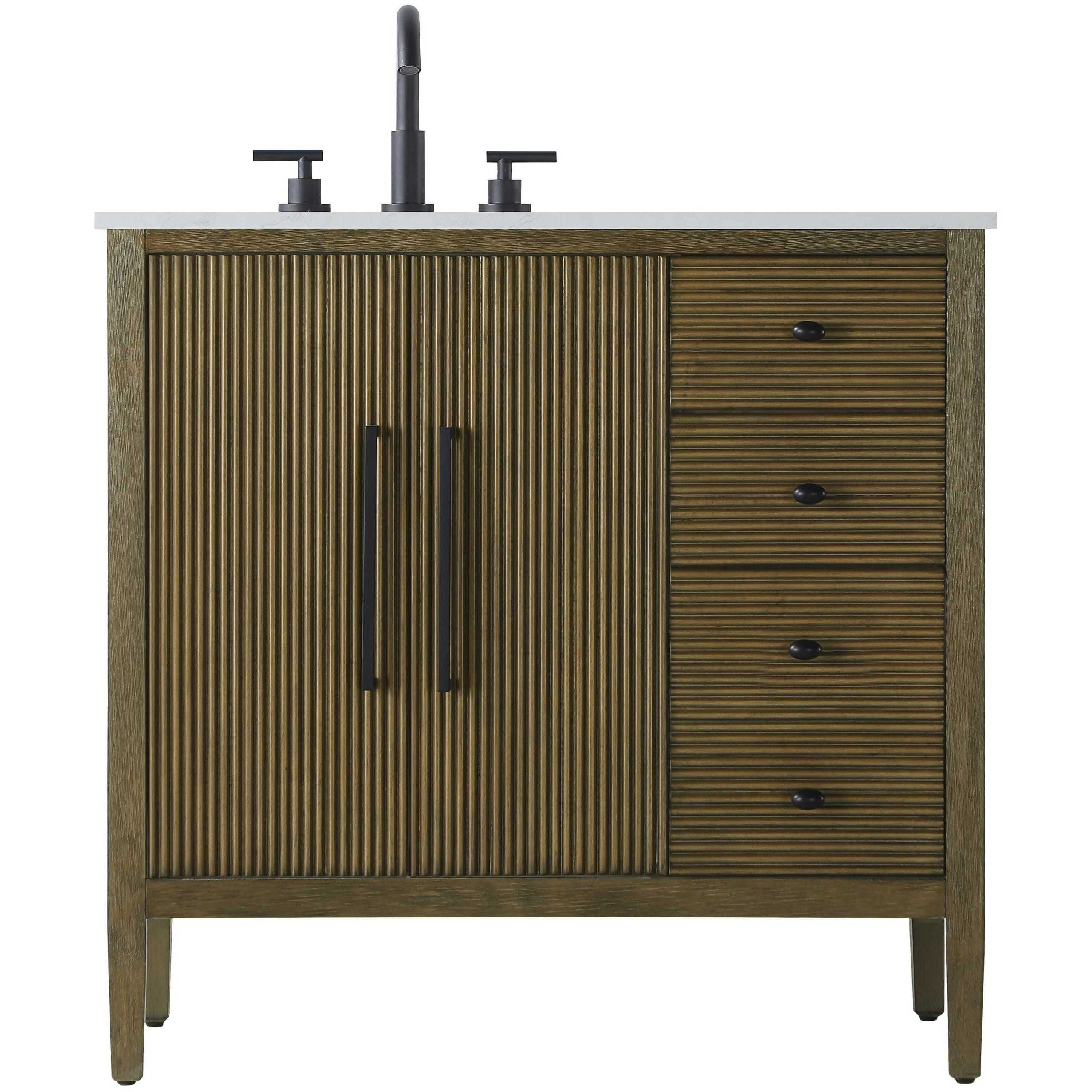 Blakely 36 X 34 inch Hazel Oak Bathroom Vanity Cabinet