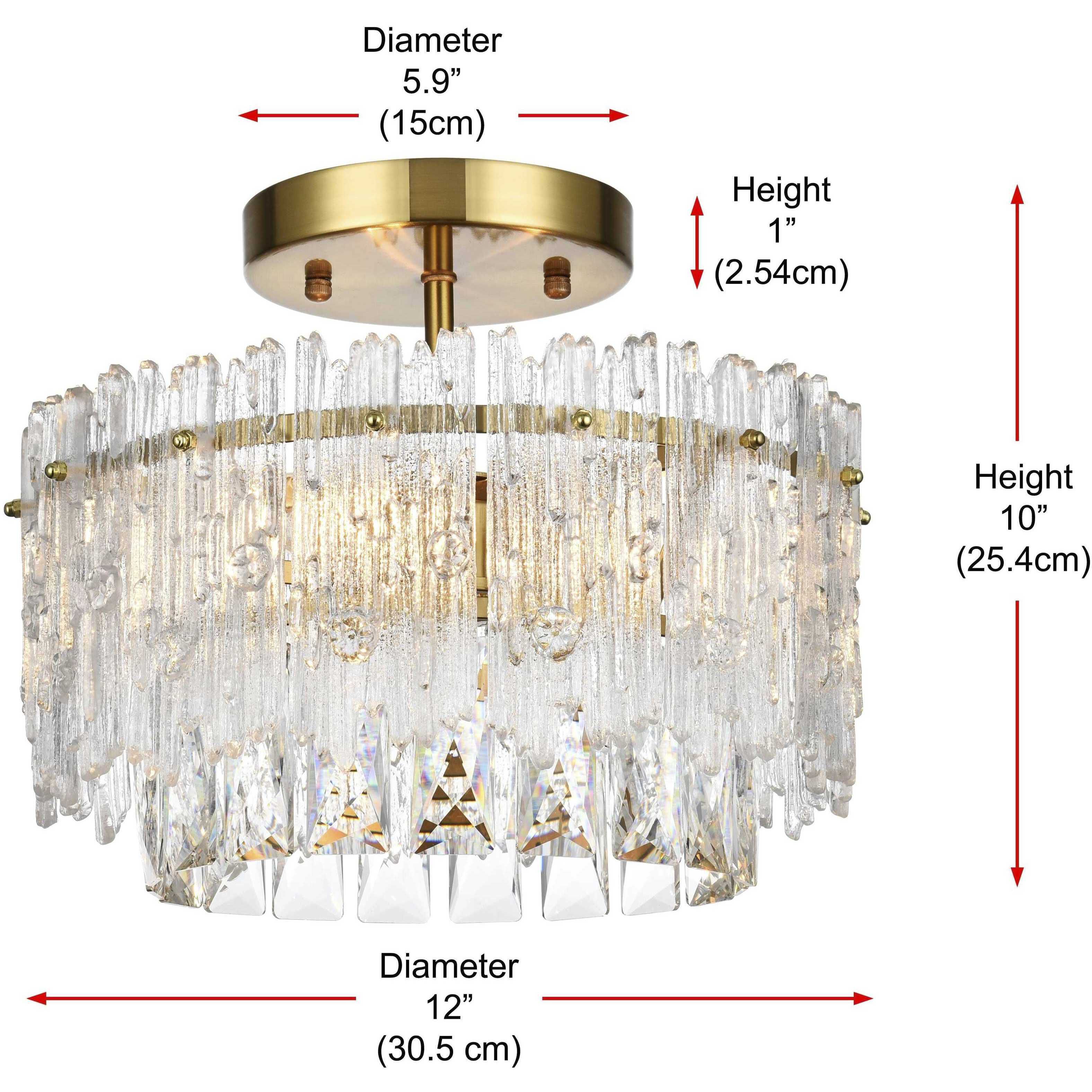 Emilia 3 Light 12 inch Satin Gold Flush Mount Ceiling Light