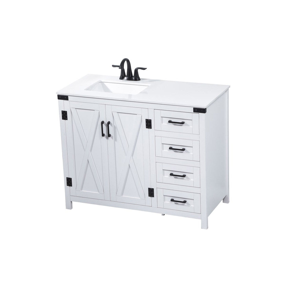 Grant 42 X 19 X 34 inch White Vanity Sink Set