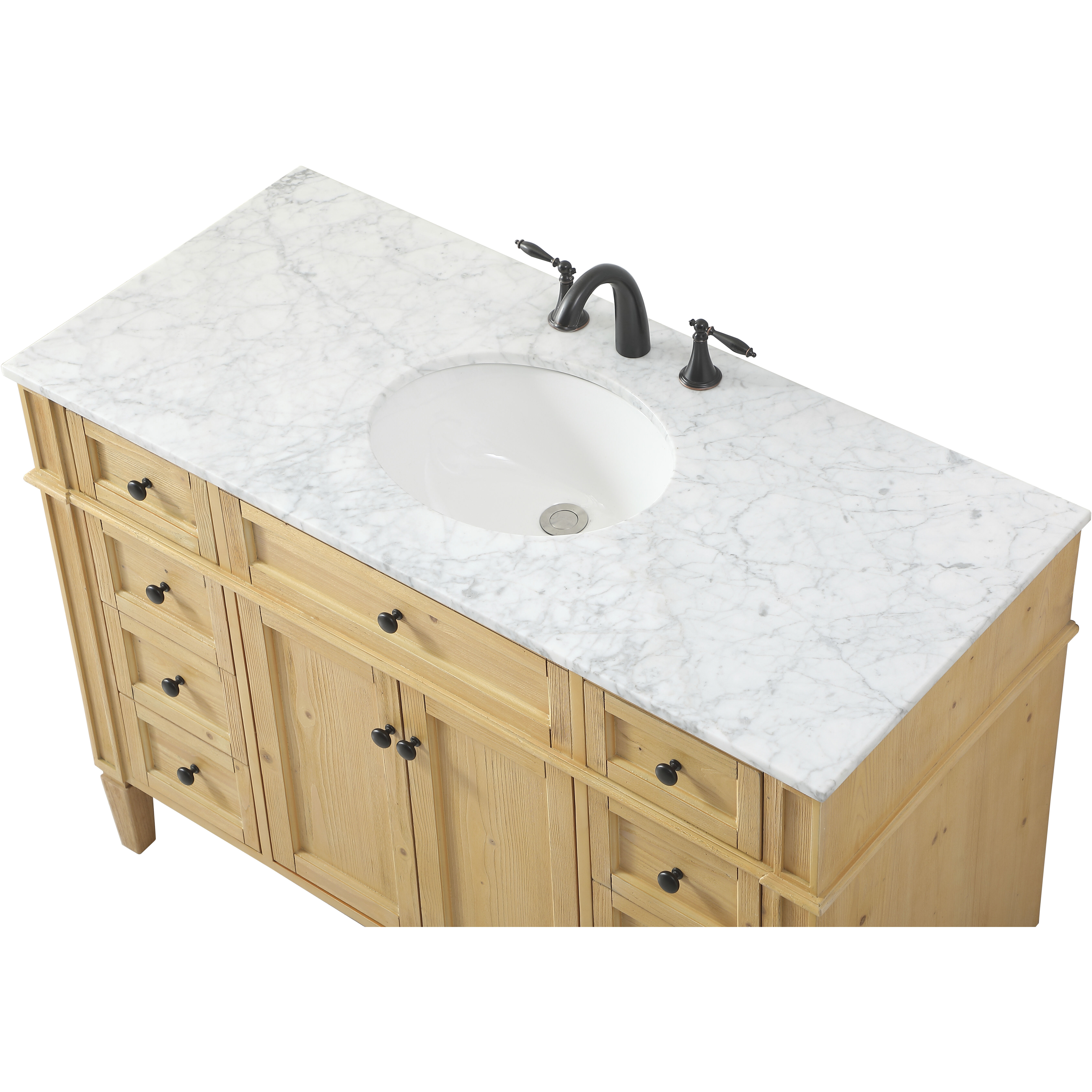 Park Avenue 48 X 21.5 X 35 inch Natural Wood Vanity Sink Set