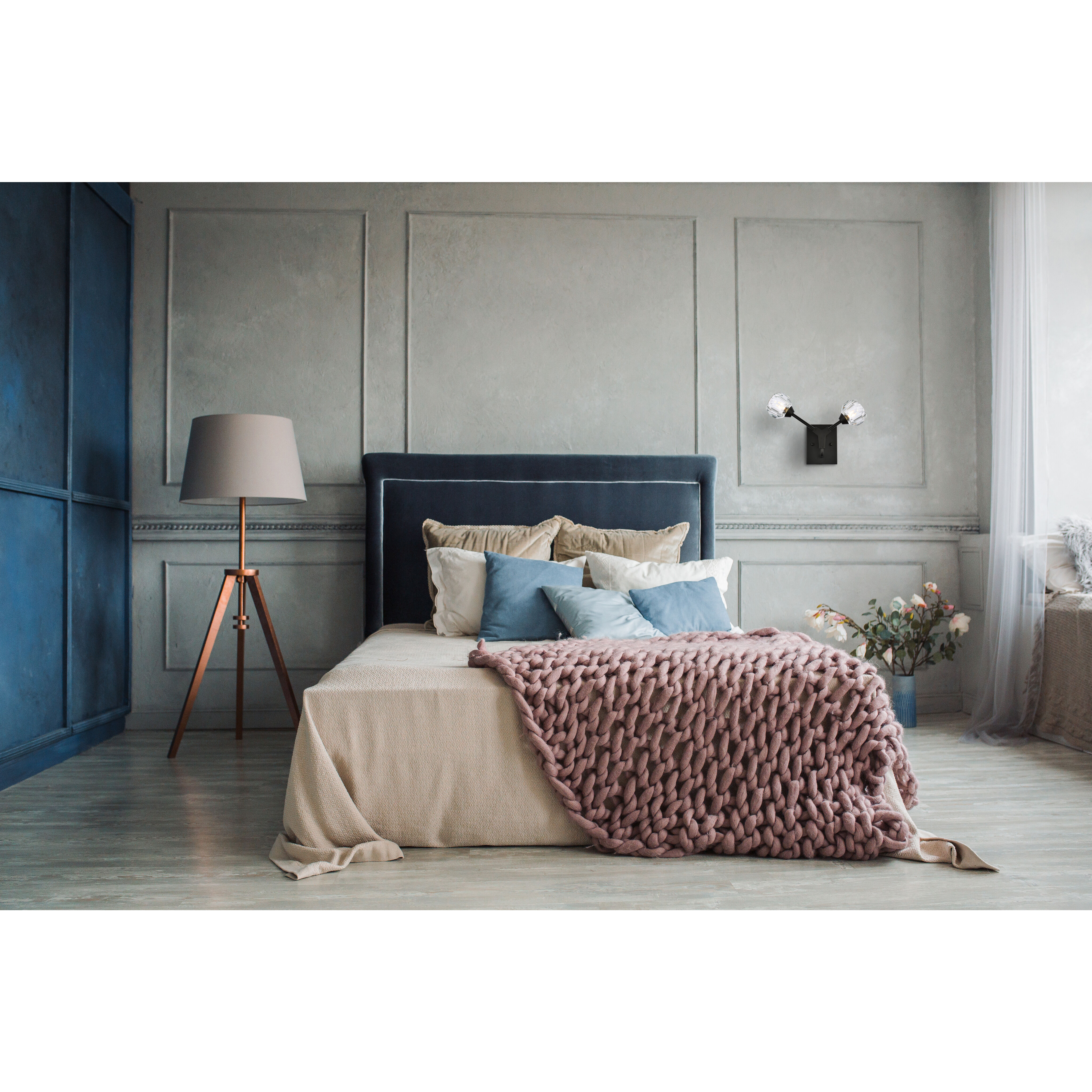 Zayne 2 Light 15 inch Black Wall Sconce Wall Light