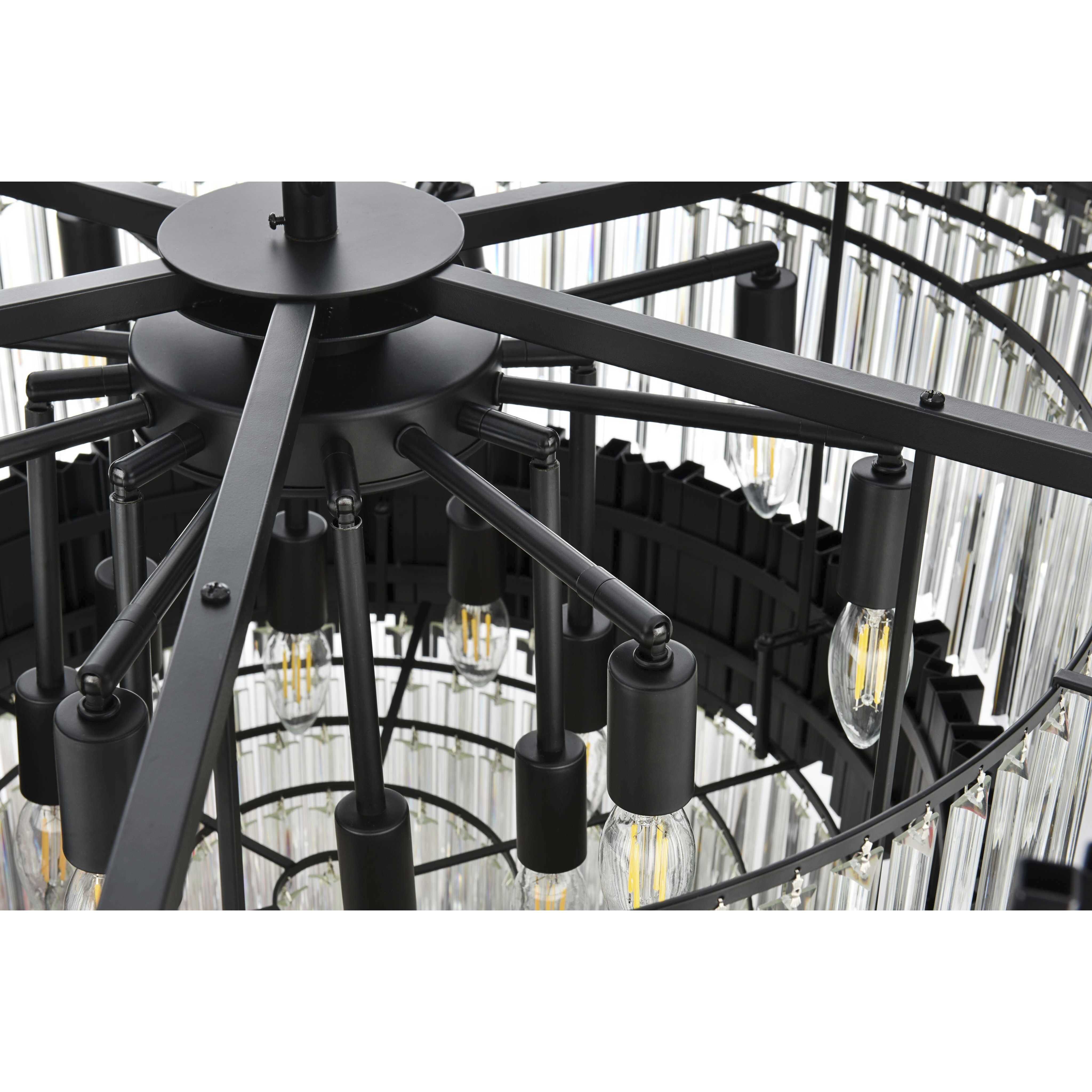 Willow 16 Light 40 inch Black Chandelier Ceiling Light