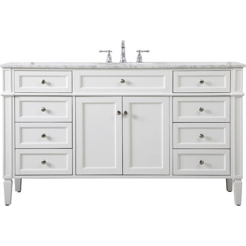 Park Avenue 60 X 22 X 35 inch White Vanity Sink Set