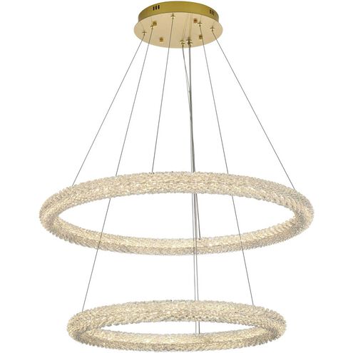 Bowen 2 Light 35.5 inch Satin Gold Chandelier Ceiling Light