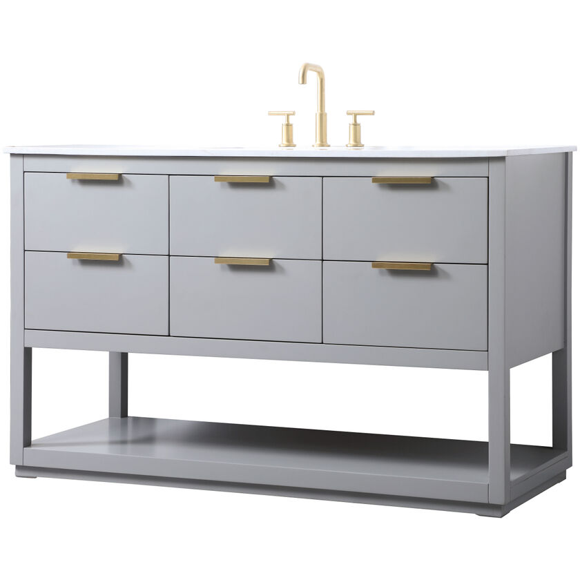 Larkin 54 X 22 X 34 inch Grey Vanity Sink Set