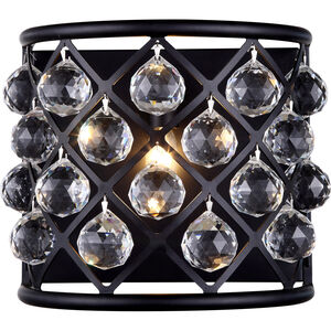 Madison 1 Light 12 inch Matte Black Wall Sconce Wall Light in Clear, Faceted Royal Cut, Urban Classic