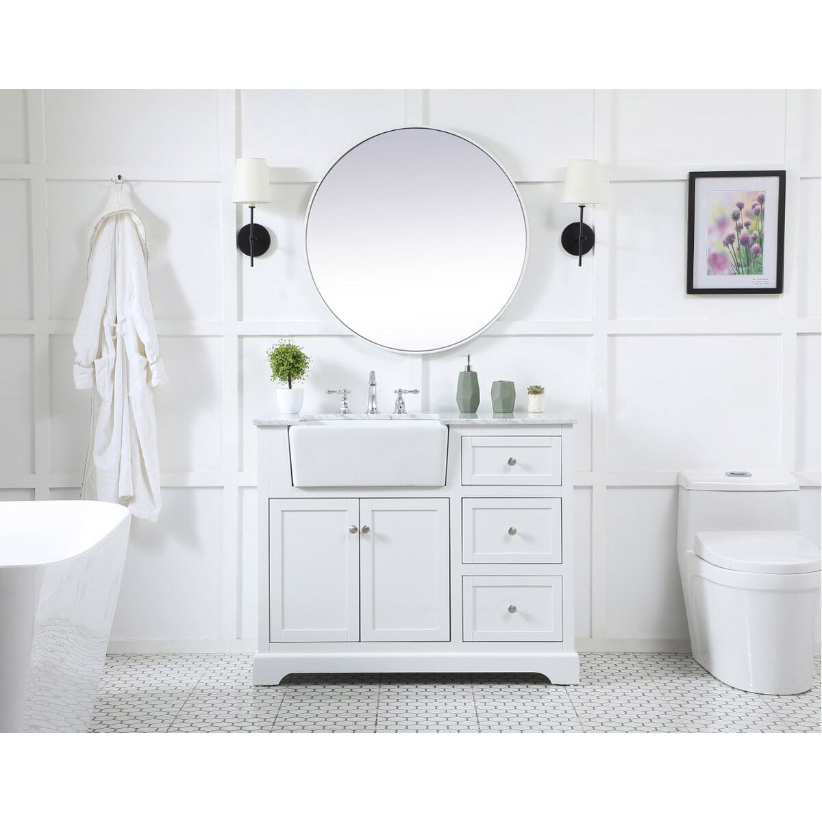 Franklin 42 X 22 X 35 inch White Bathroom Vanity Cabinet