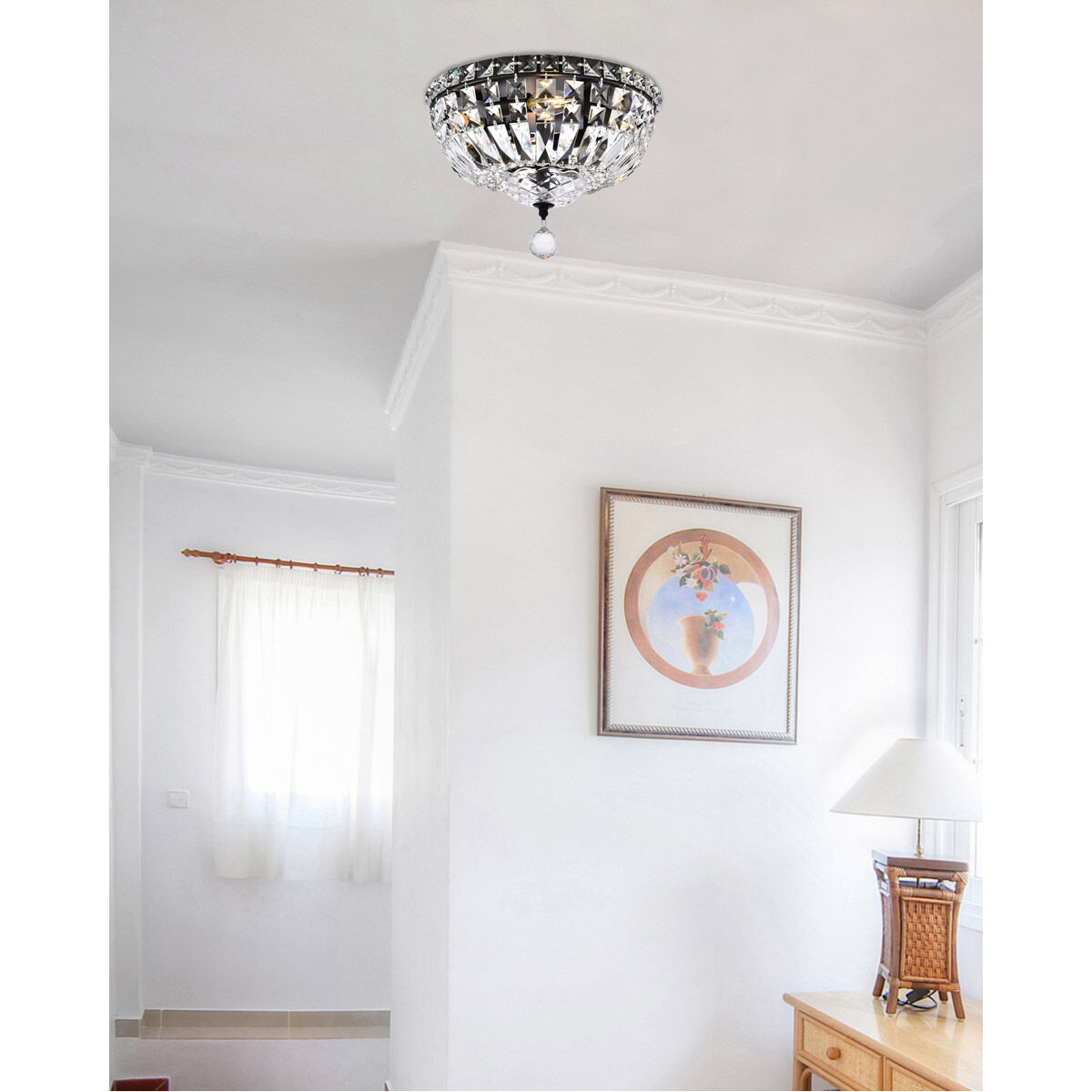 Tranquil 4 Light 12 inch Black and Clear Flush Mount Ceiling Light