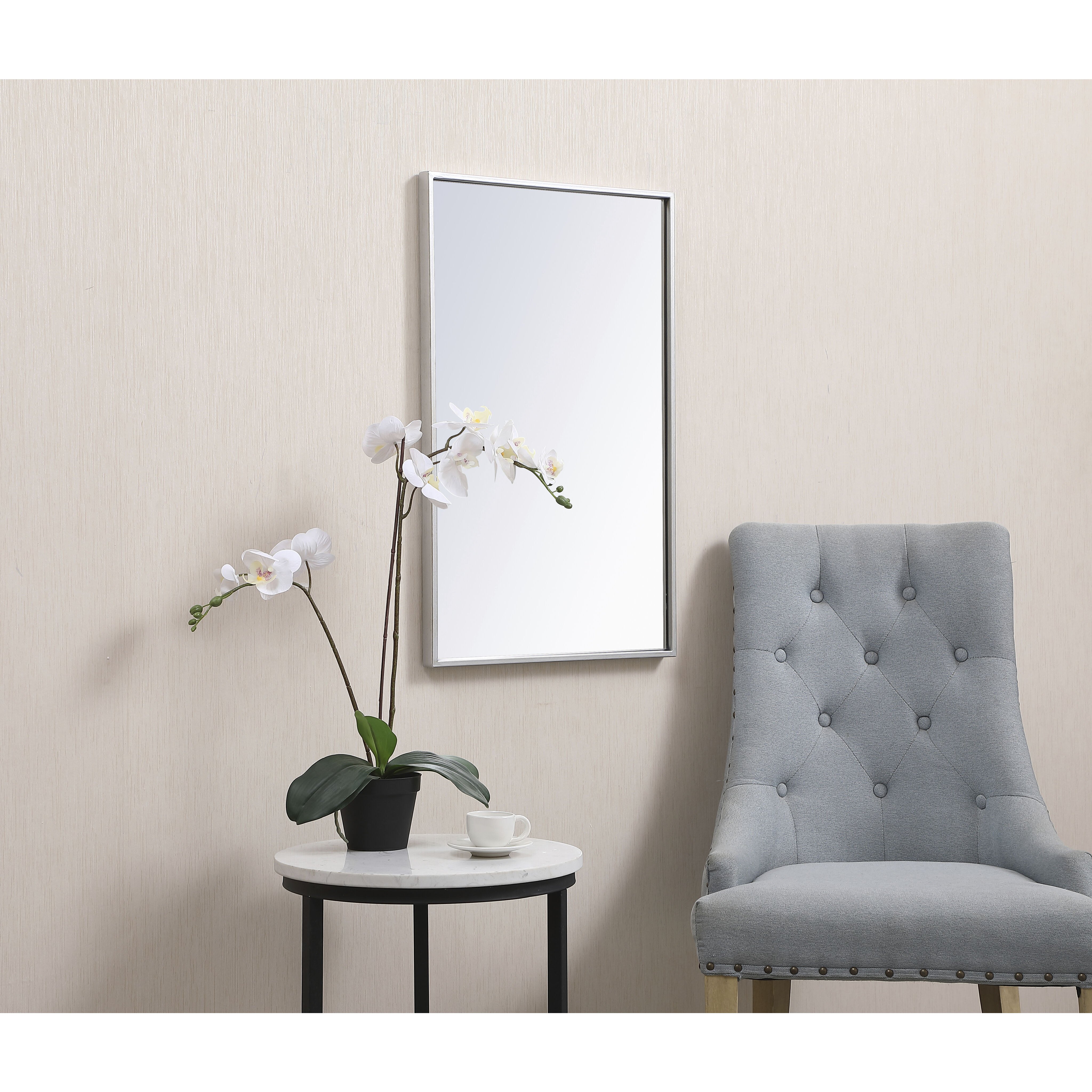 Monet 28 X 18 inch Sliver Wall Mirror in Silver