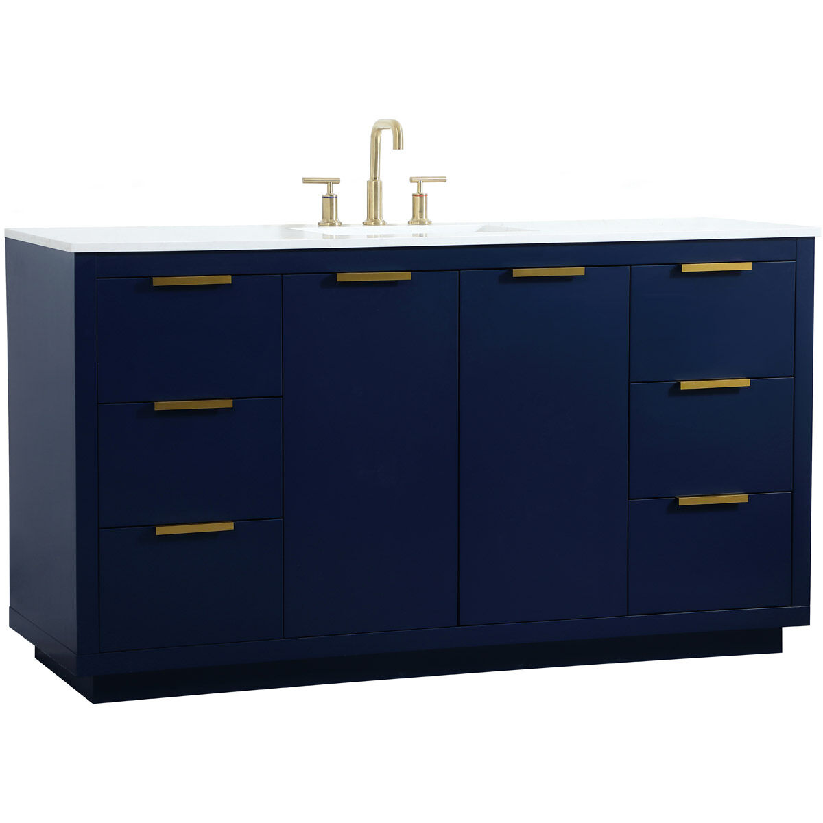 Blake 60 X 22 X 34 inch Blue Vanity Sink Set