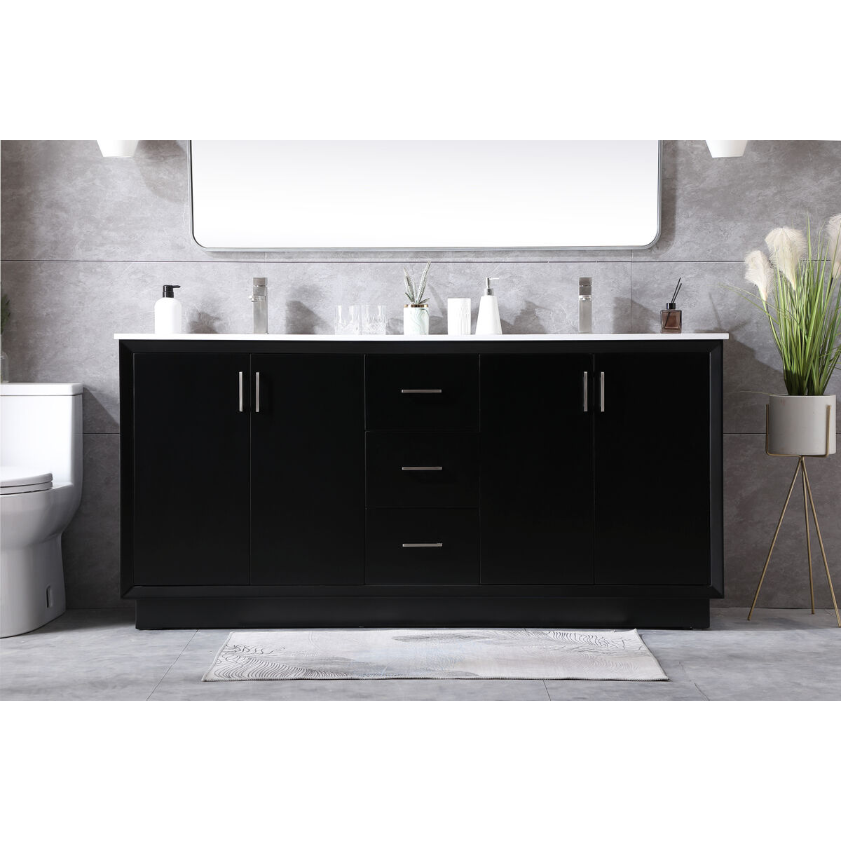 Hayes 72 X 22 X 35 inch Black Vanity Sink Set