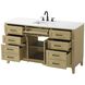Virginia 60 X 35 inch Honey Brown Bathroom Vanity Cabinet