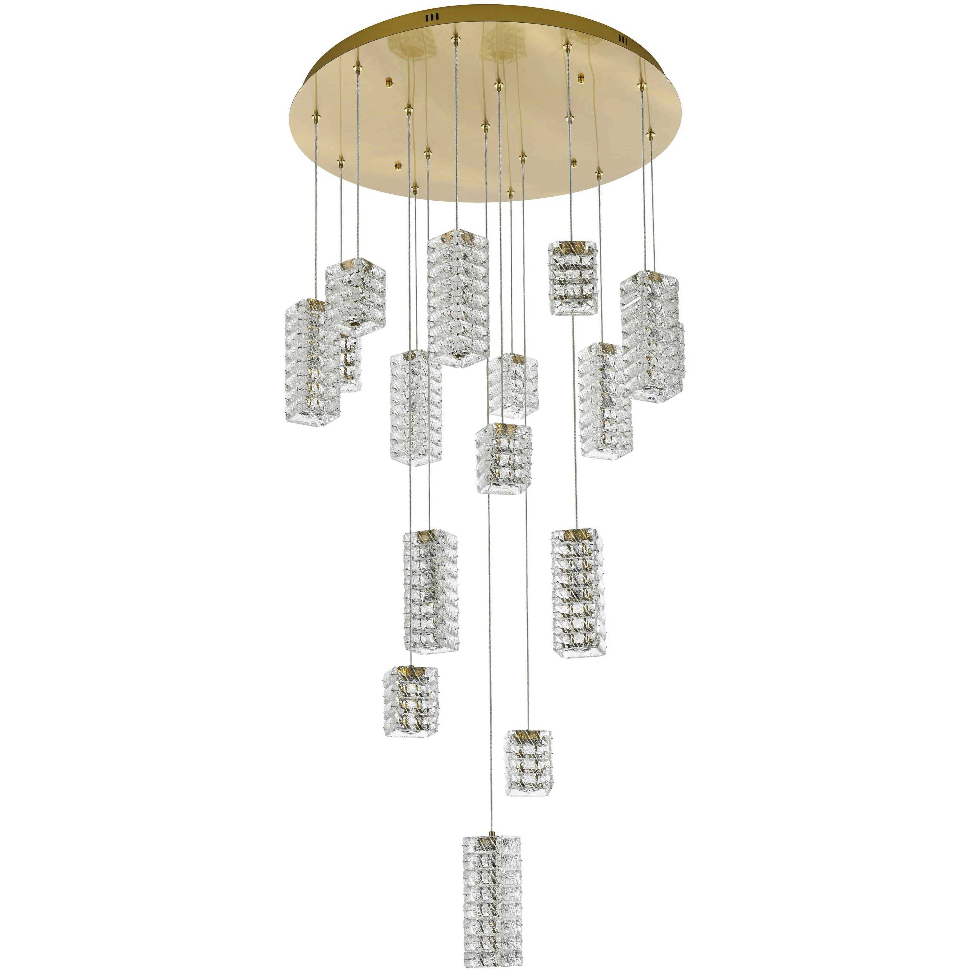 Aston 16 Light 32 inch Satin Gold Pendant Ceiling Light