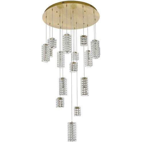 Aston 16 Light 32 inch Satin Gold Pendant Ceiling Light