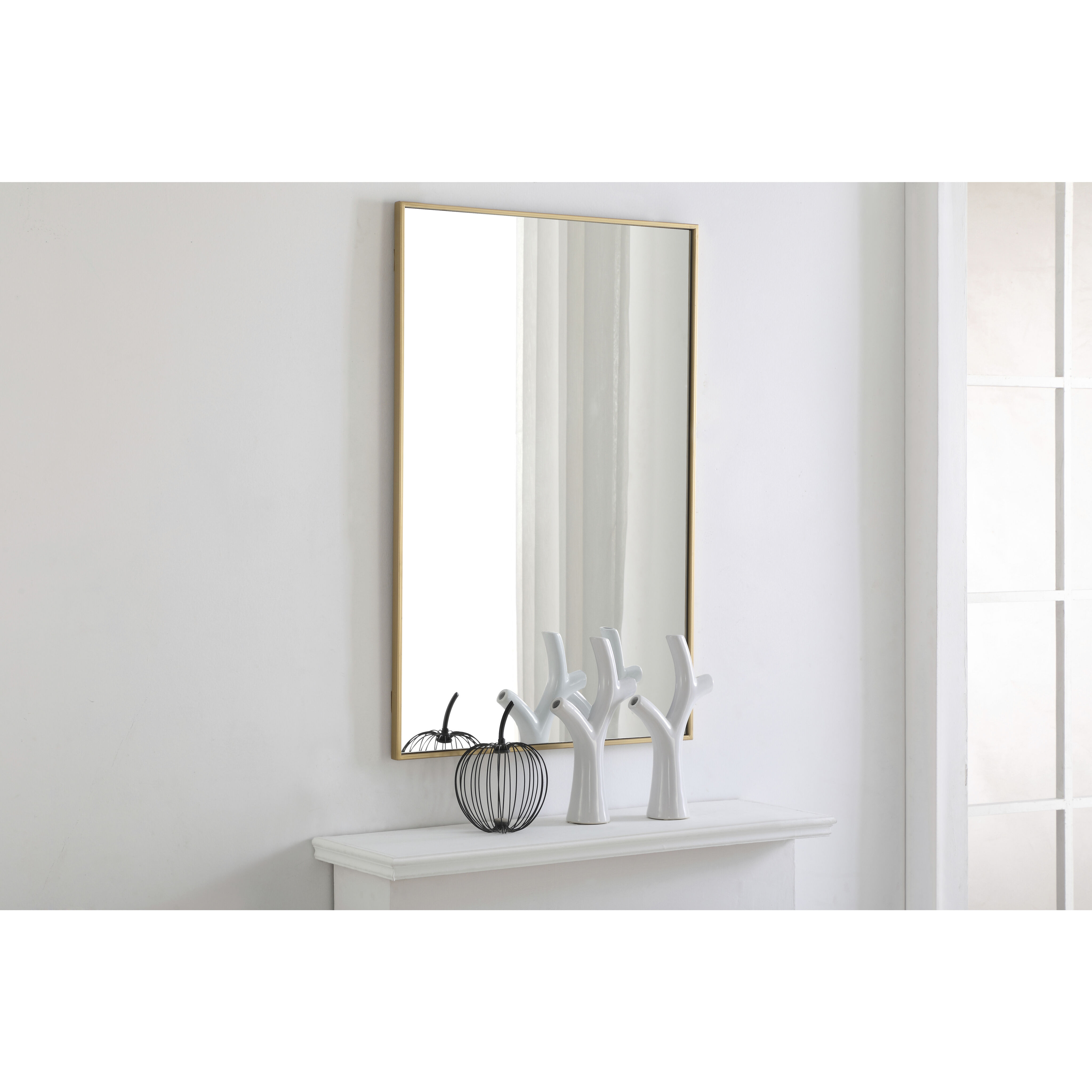 Monet 42 X 28 inch Brass Wall Mirror