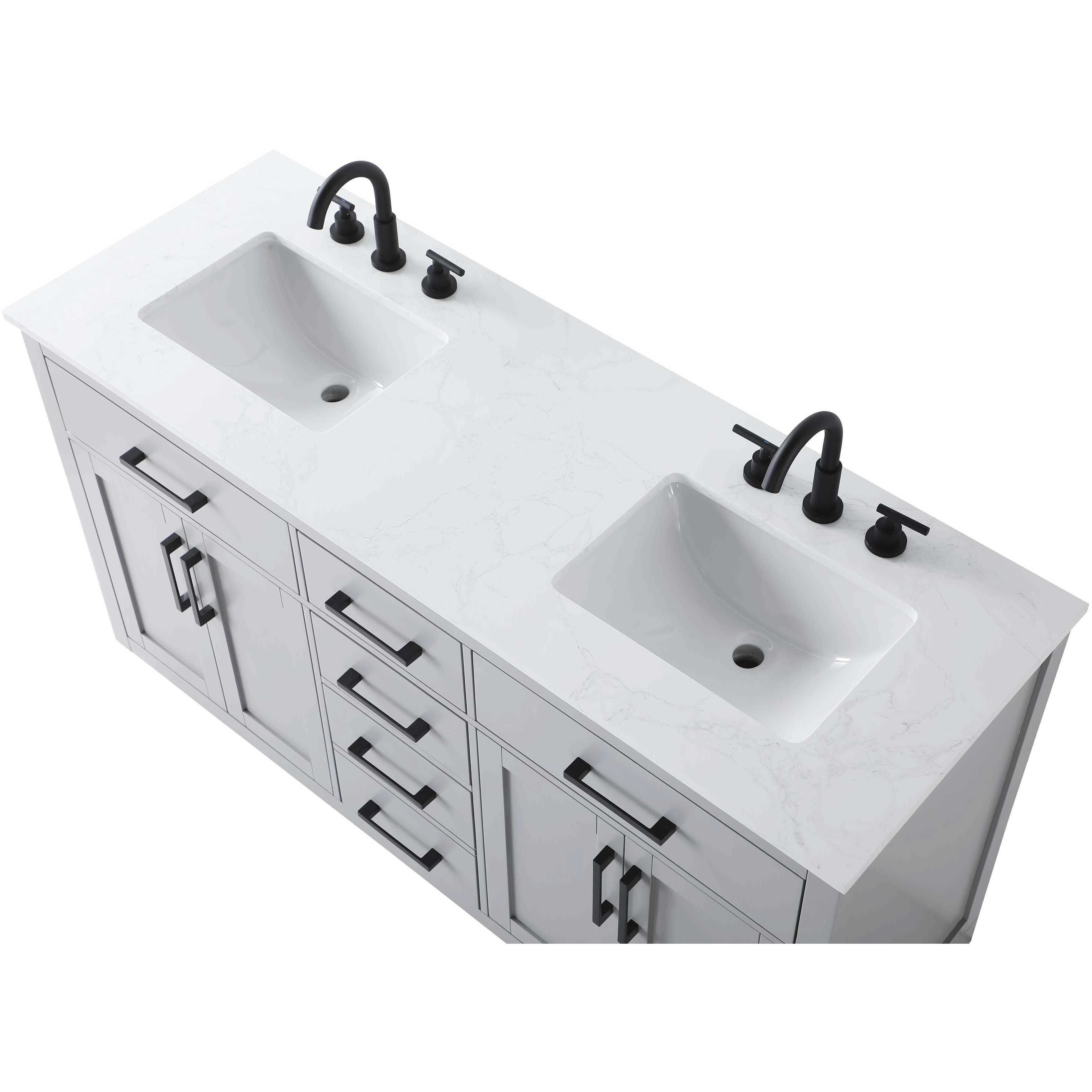 Alden 60 X 35 inch Grey Bathroom Vanity Cabinet