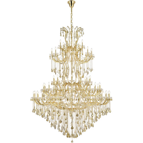 Maria Theresa 85 Light 72 inch Gold Foyer Ceiling Light in Golden Teak, Royal Cut
