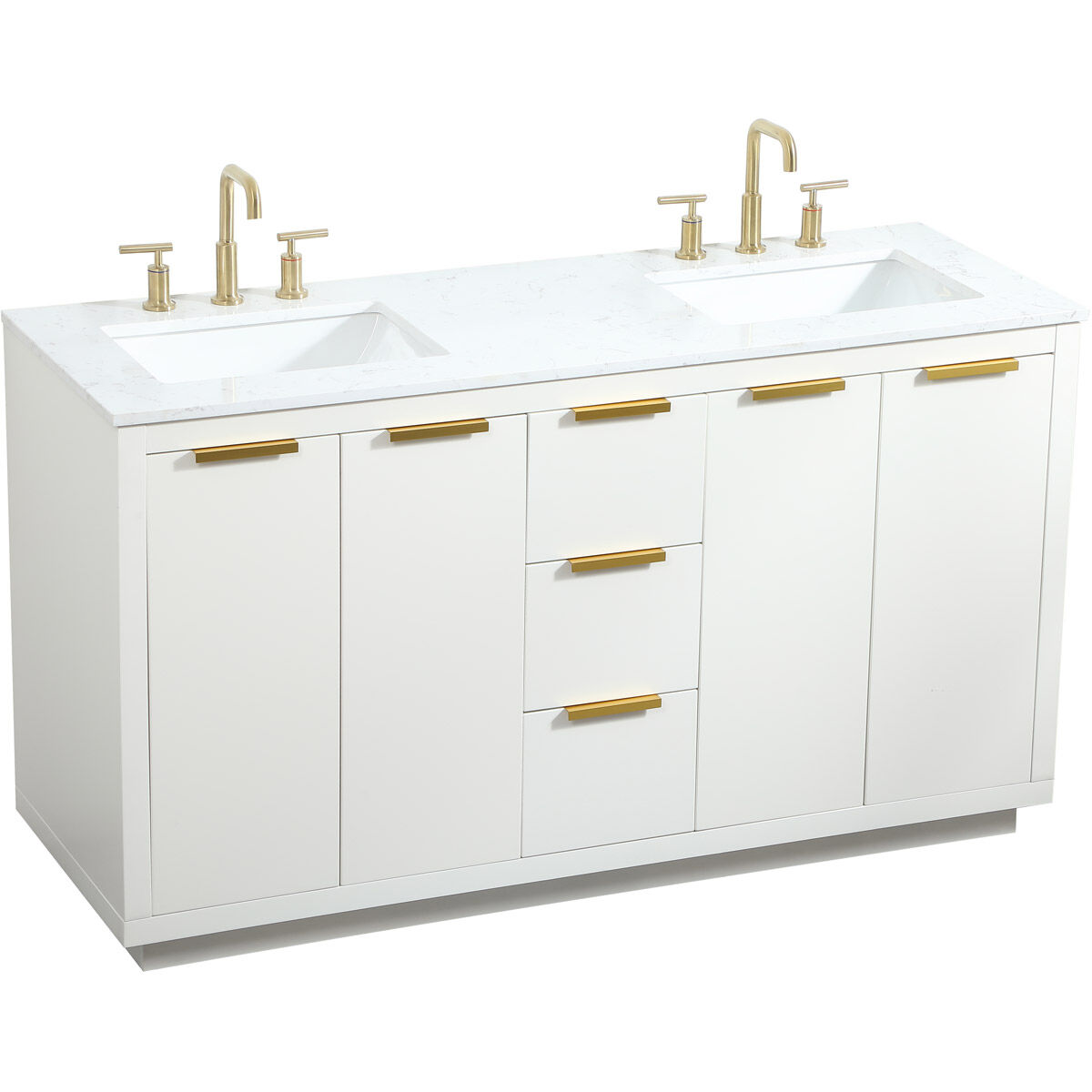 Blake 60 X 22 X 34 inch White Vanity Sink Set