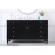 Park Avenue 60 X 21.5 X 35 inch Black Vanity Sink Set