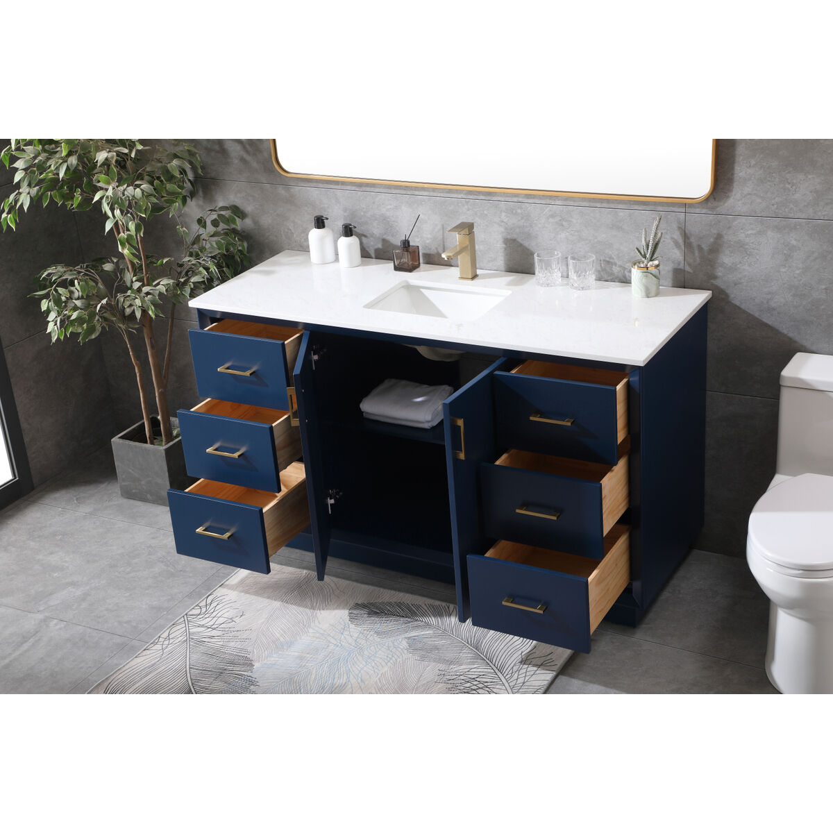 Hayes 60 X 22 X 35 inch Blue Vanity Sink Set