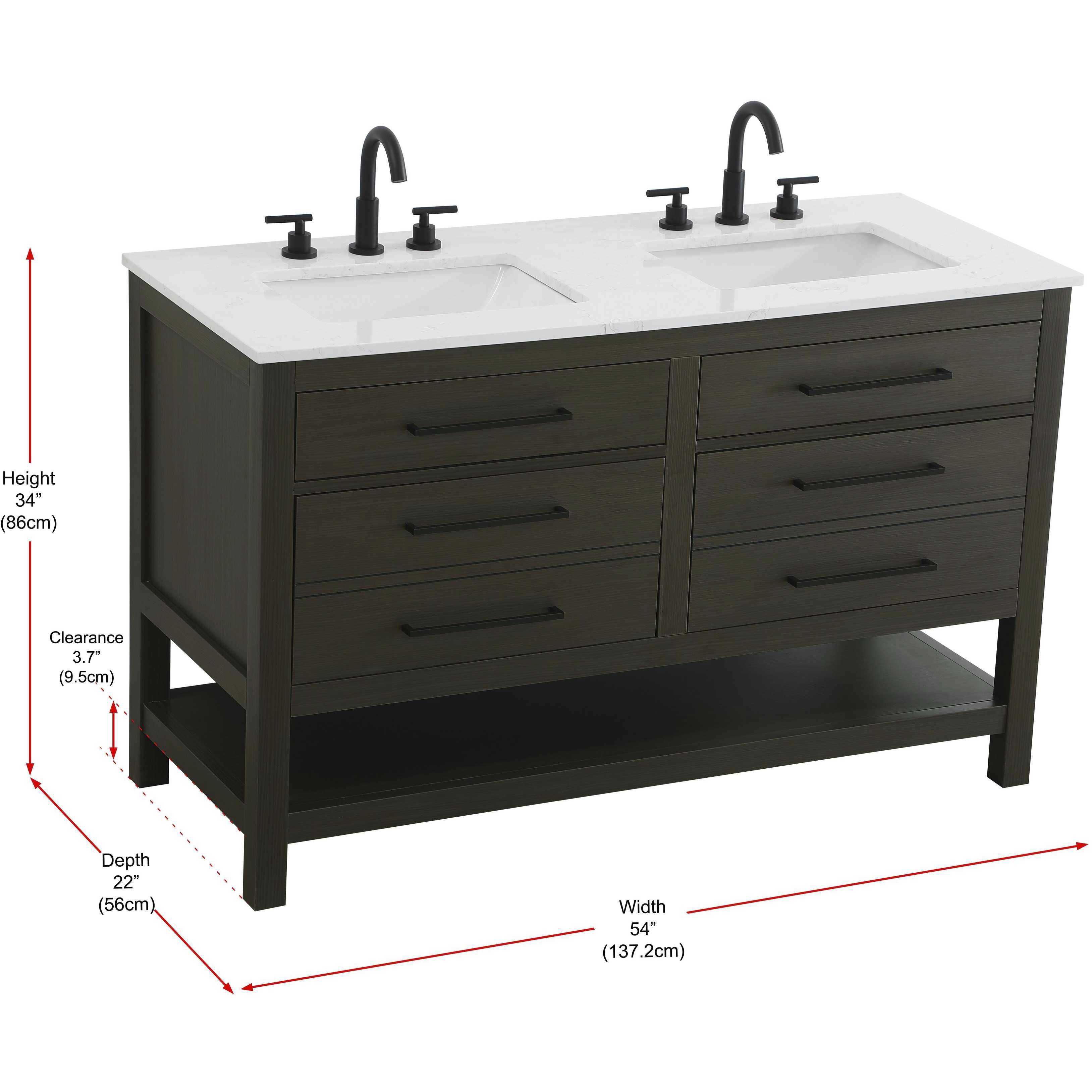 Karson 54 X 34 inch Mocha Brown Bathroom Vanity Cabinet in 2