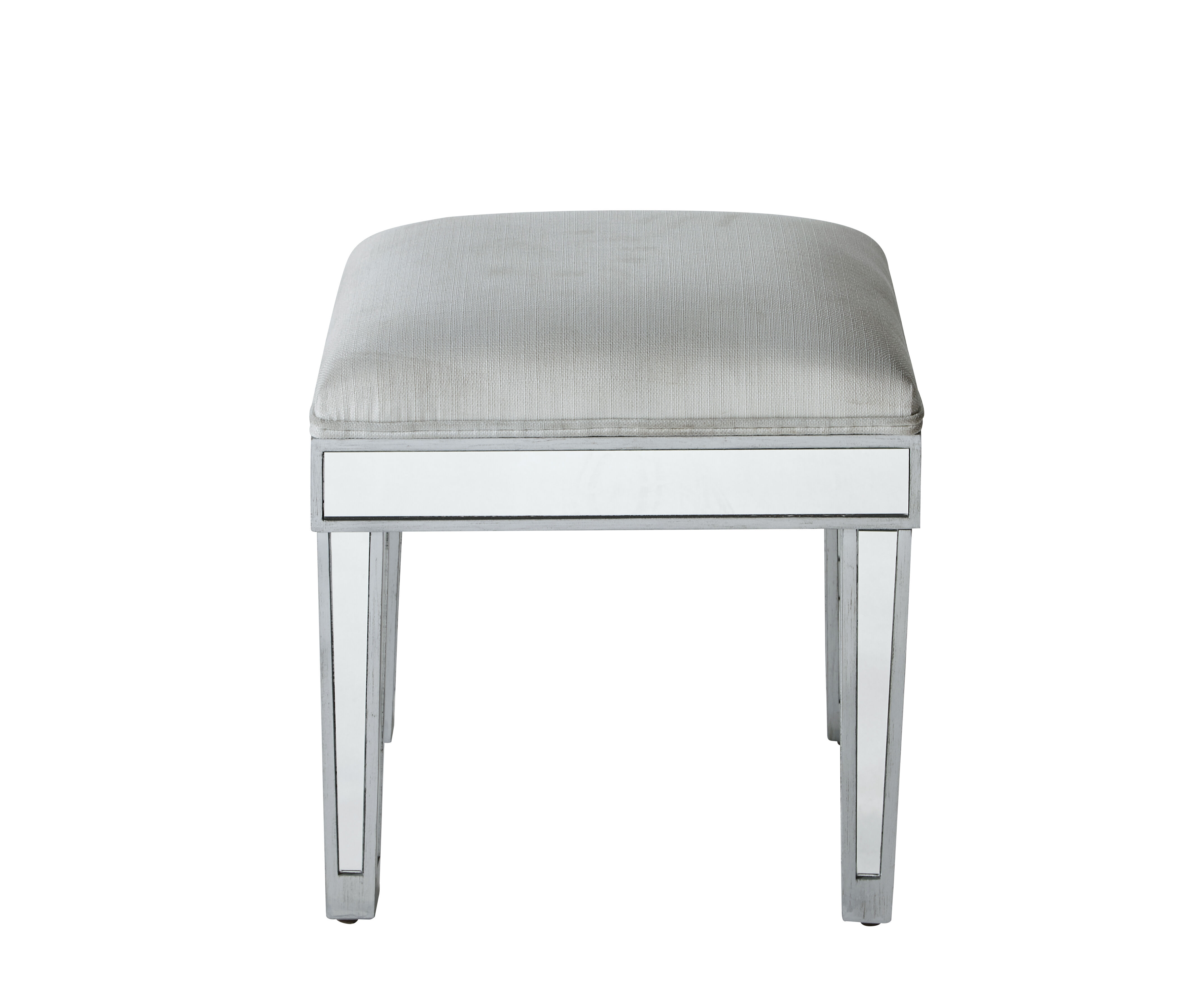 Reflexion 18 inch Antique Hand Rubbed Silver Dressing Stool