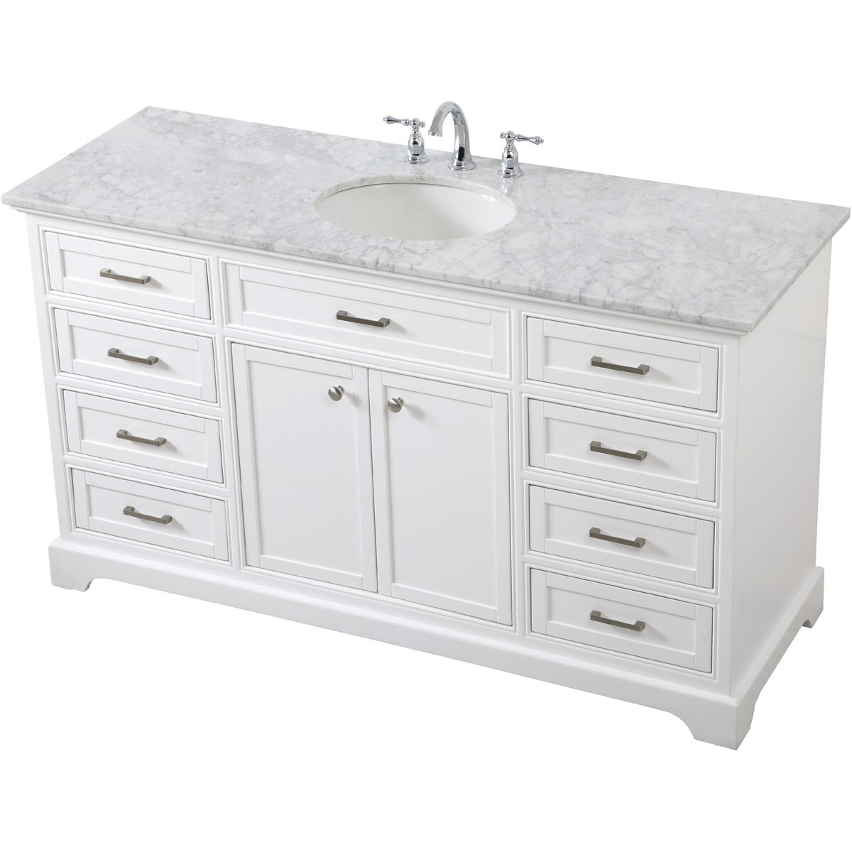 Americana 60 X 21.5 X 35 inch White Vanity Sink Set