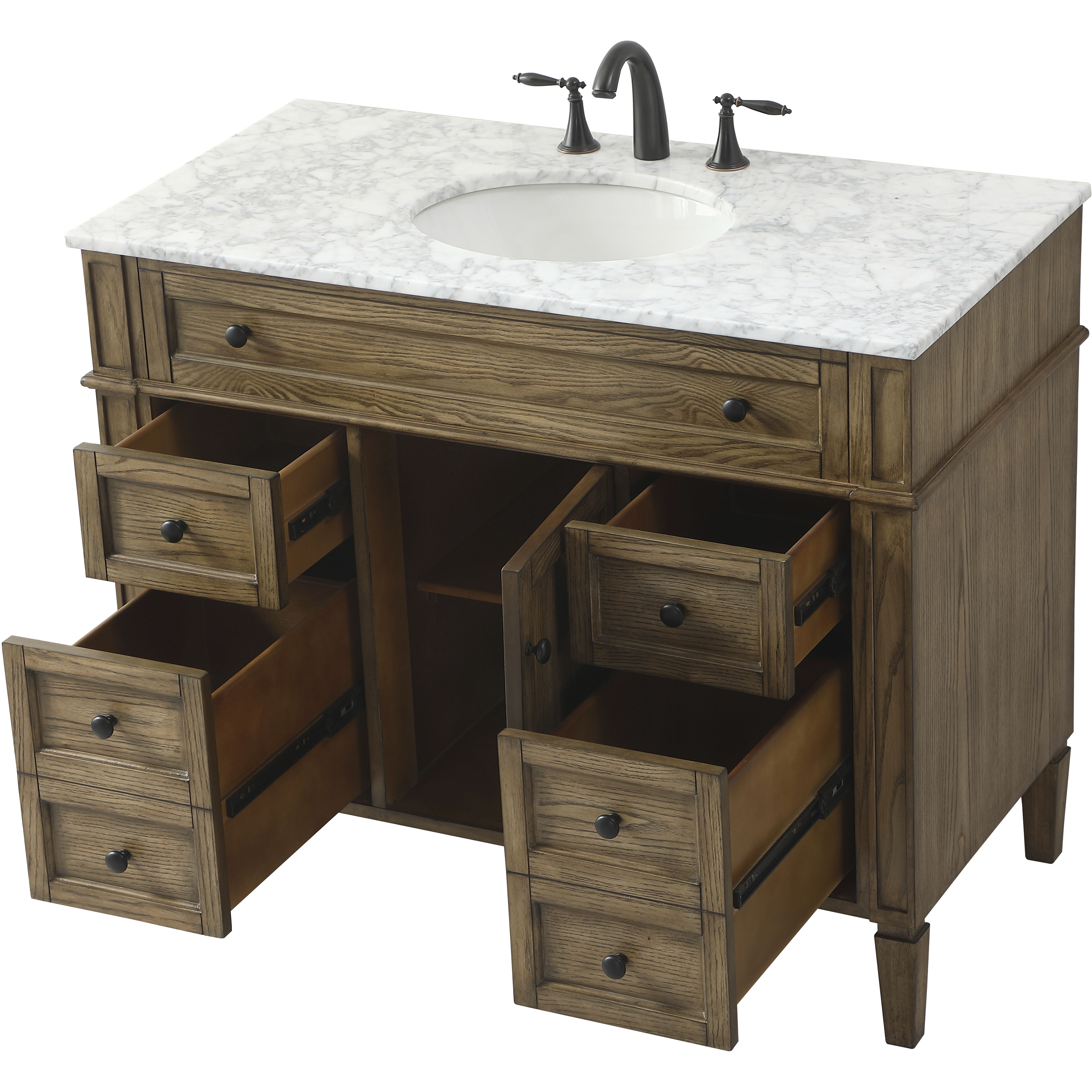 Park Avenue 42 X 21.5 X 35 inch Driftwood Vanity Sink Set in Dark Walnut