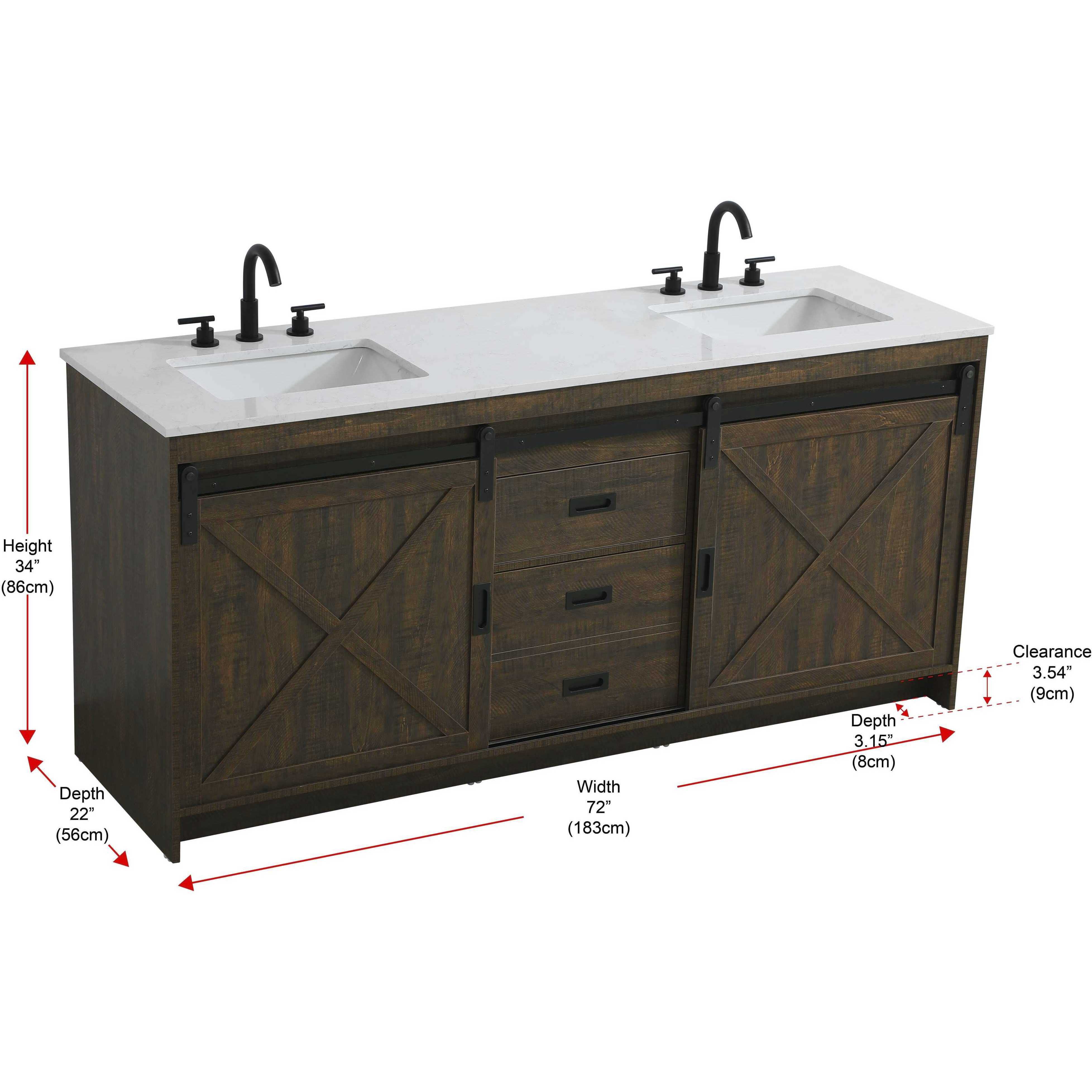 Austin 72 X 34 inch Expresso Bathroom Vanity Cabinet