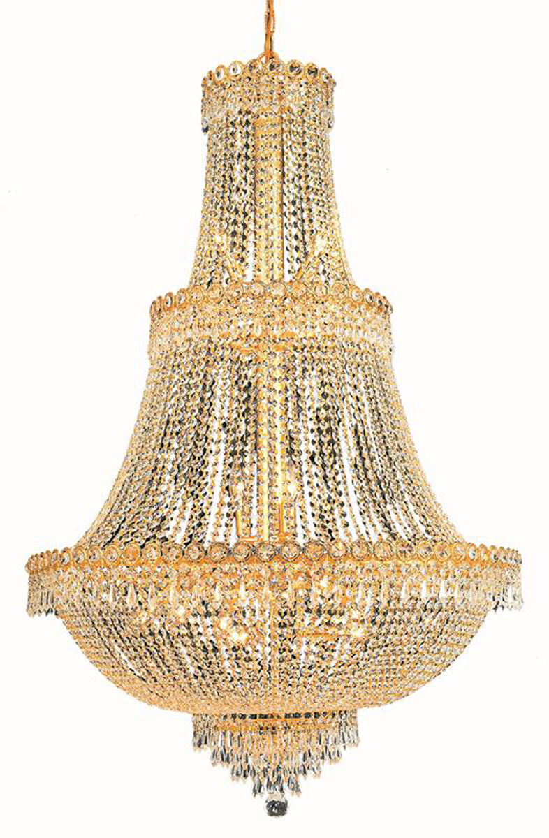 Century 17 Light 30 inch Gold Foyer Ceiling Light in Royal Cut