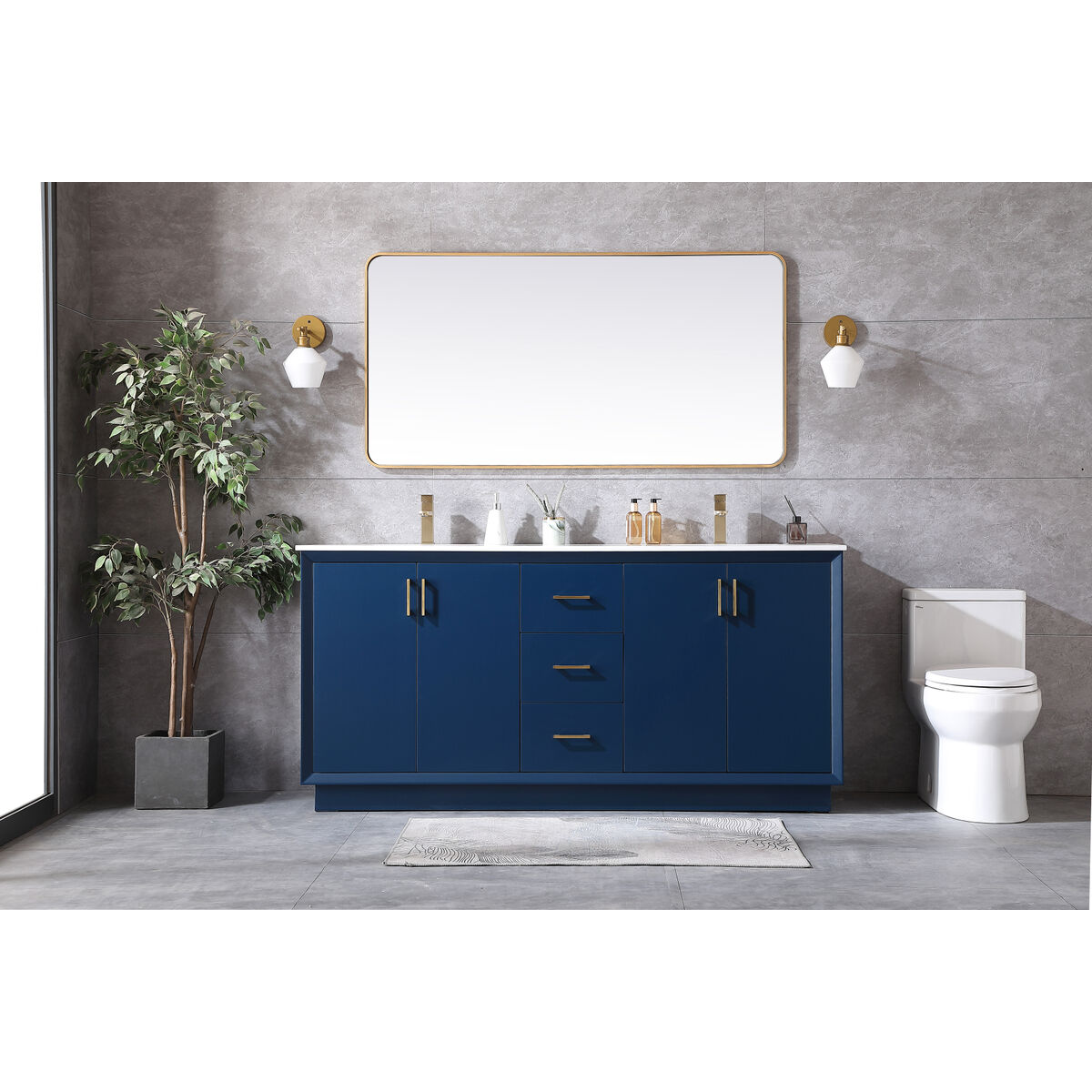 Hayes 72 X 22 X 35 inch Blue Vanity Sink Set