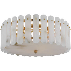 AERIN Bonnington 5 Light 24.75 inch Hand-Rubbed Antique Brass Flush Mount Ceiling Light in Alabaster, Large