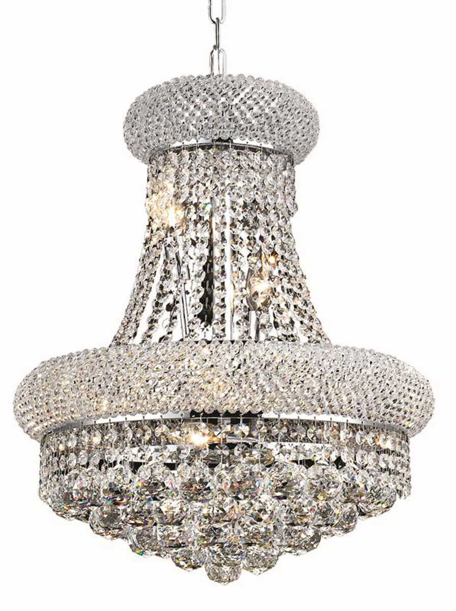 Primo 8 Light 16 inch Chrome Dining Chandelier Ceiling Light in Royal Cut