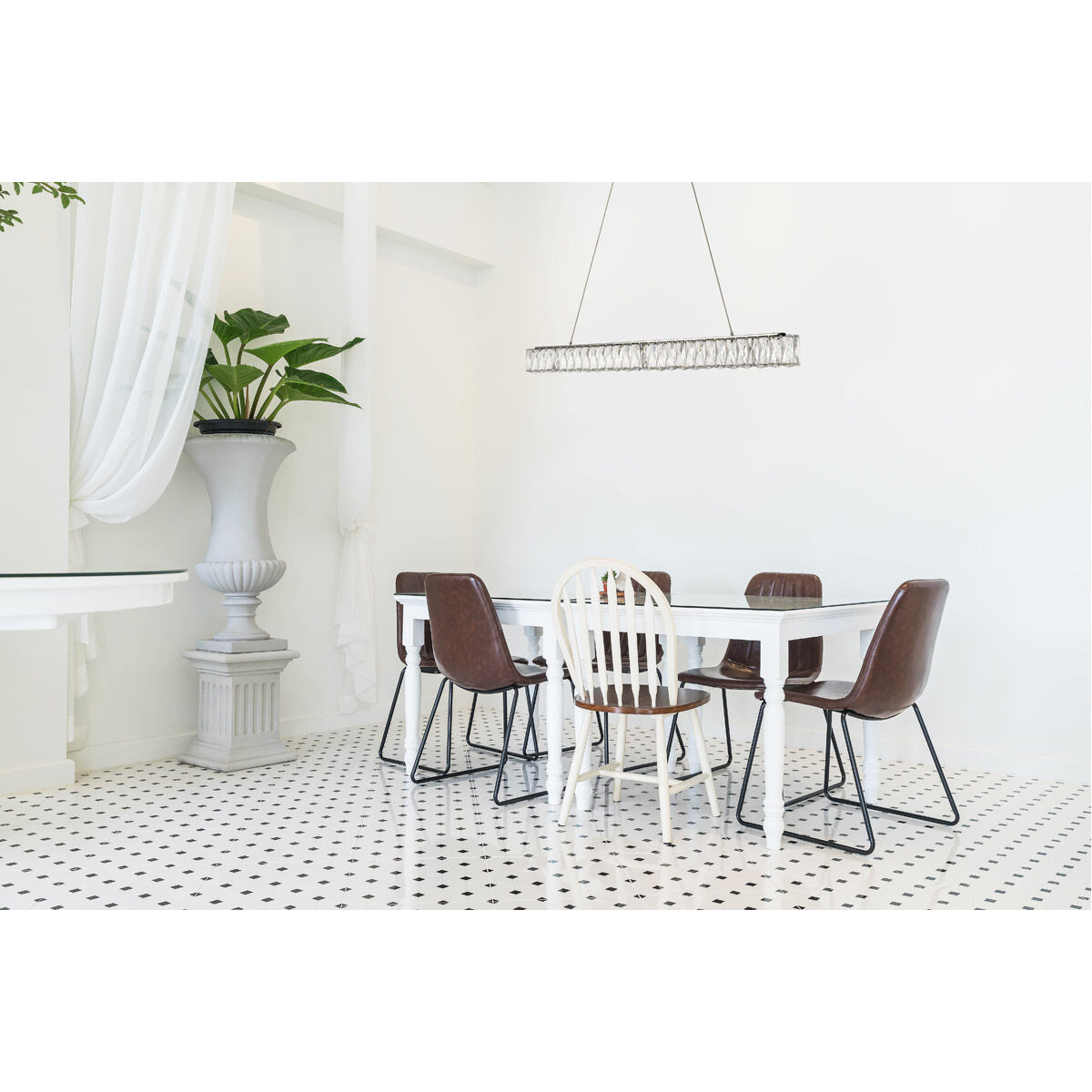 Monroe LED 39 inch Chrome Chandelier Ceiling Light